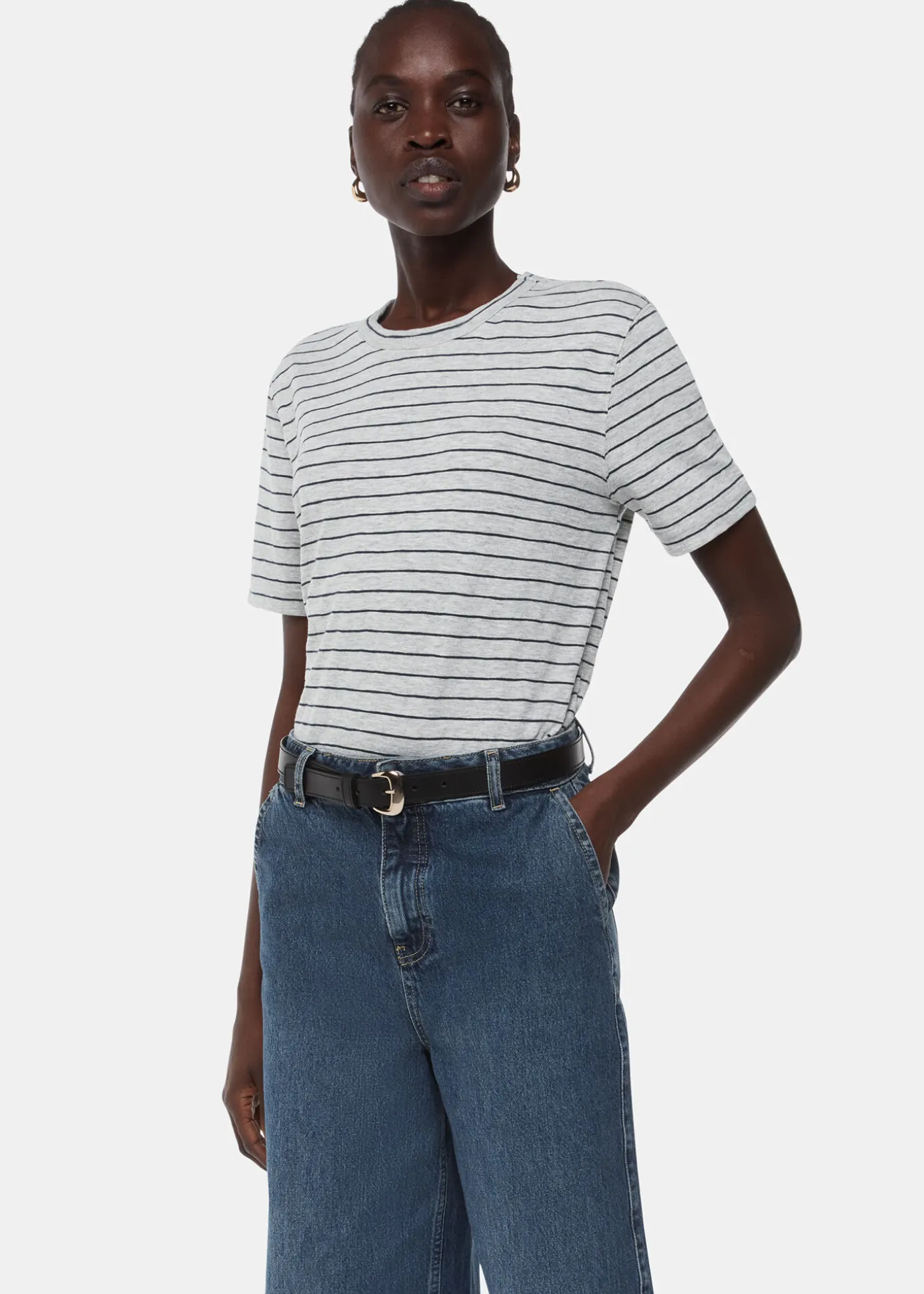 Grey Emily Ultimate Stripe T-Shirt