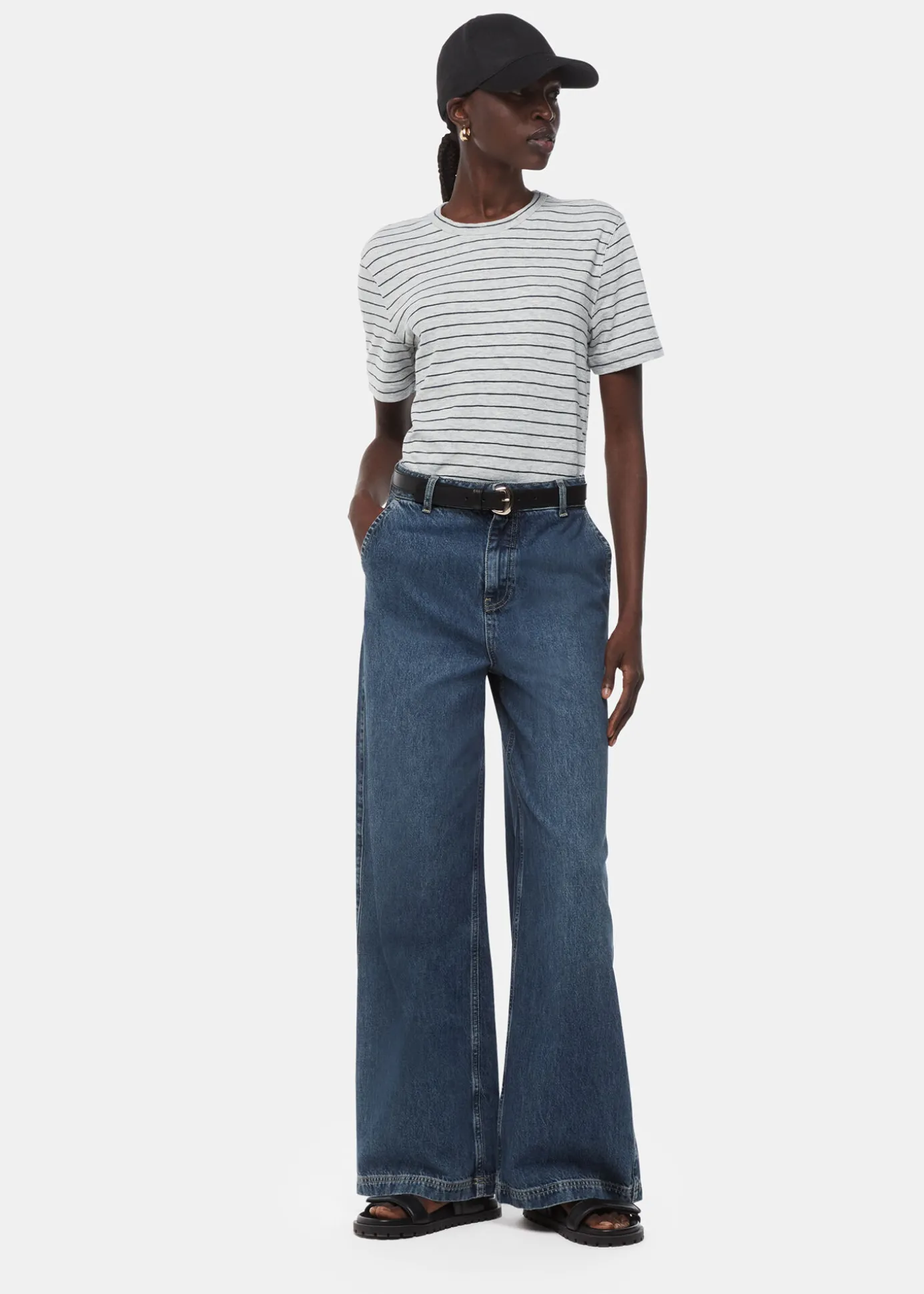 Grey Emily Ultimate Stripe T-Shirt