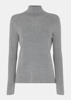 Grey Maja Knitted Polo Neck Knit
