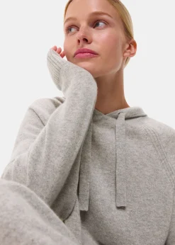 Grey Marl Cashmere Hoodie