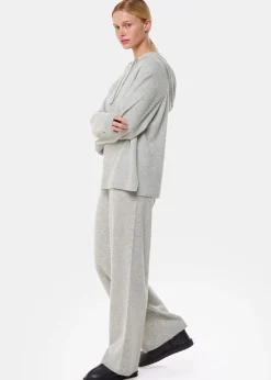 Grey Marl Cashmere Straight Leg Jogger