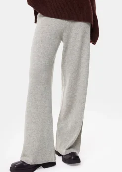 Grey Marl Cashmere Straight Leg Jogger