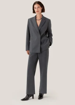 Grey Marl Natalie Wool Blend Trouser