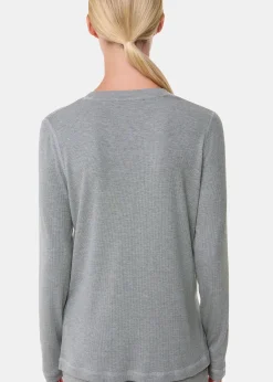 Grey Marl Rib Jersey Pyjama Top