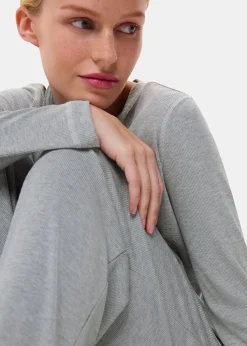 Grey Marl Rib Jersey Pyjama Top