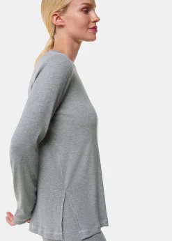 Grey Marl Rib Jersey Pyjama Top