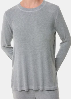 Grey Marl Rib Jersey Pyjama Top