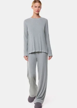 Grey Marl Rib Jersey Pyjama Bottom