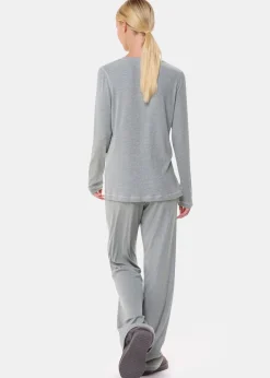 Grey Marl Rib Jersey Pyjama Bottom