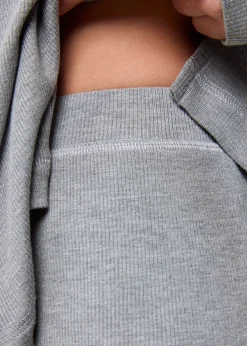 Grey Marl Rib Jersey Pyjama Bottom