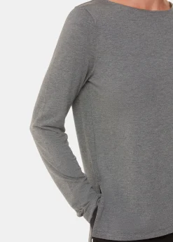 Grey Marl Slim Straight Neck Jersey Top