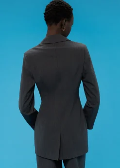 Grey Mia Elongated Waist Blazer
