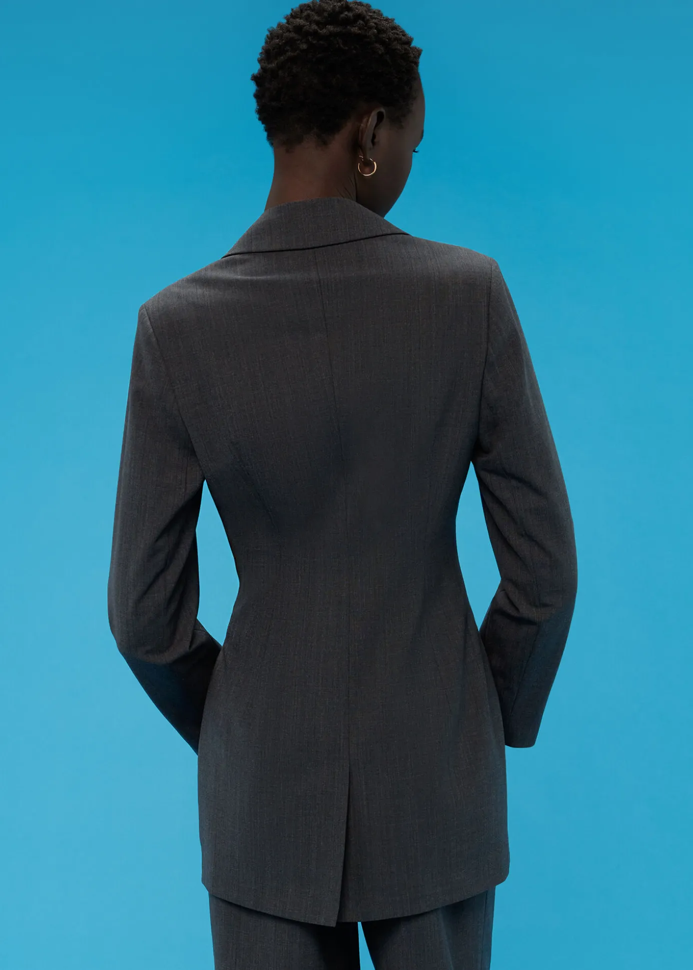 Grey Mia Elongated Waist Blazer