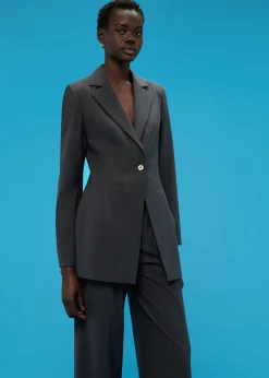 Grey Mia Elongated Waist Blazer