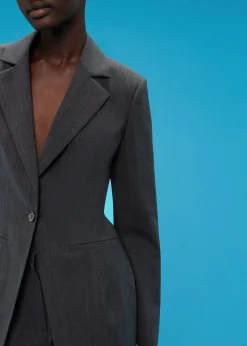 Grey Mia Elongated Waist Blazer