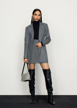 Grey Mia Elongated Waist Blazer