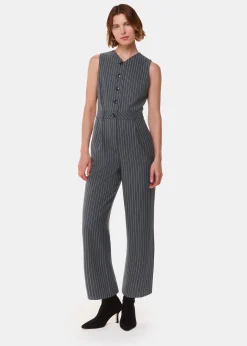 Grey Pinstripe Jumpsuit