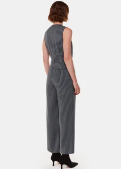 Grey Pinstripe Jumpsuit