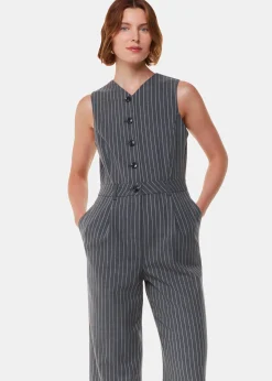 Grey Pinstripe Jumpsuit