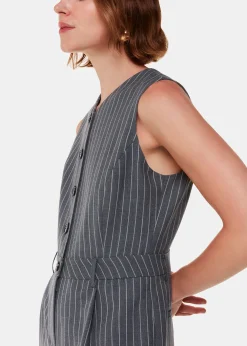 Grey Pinstripe Jumpsuit