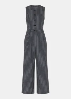 Grey Pinstripe Jumpsuit