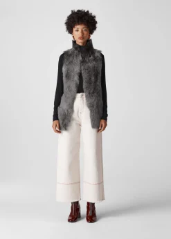 Grey Sheepskin Reversible Gilet