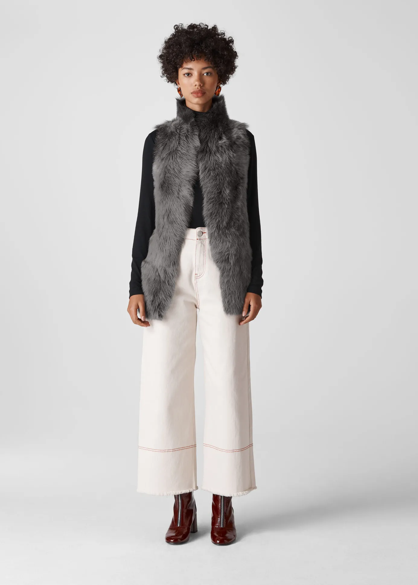 Grey Sheepskin Reversible Gilet