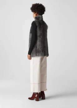 Grey Sheepskin Reversible Gilet