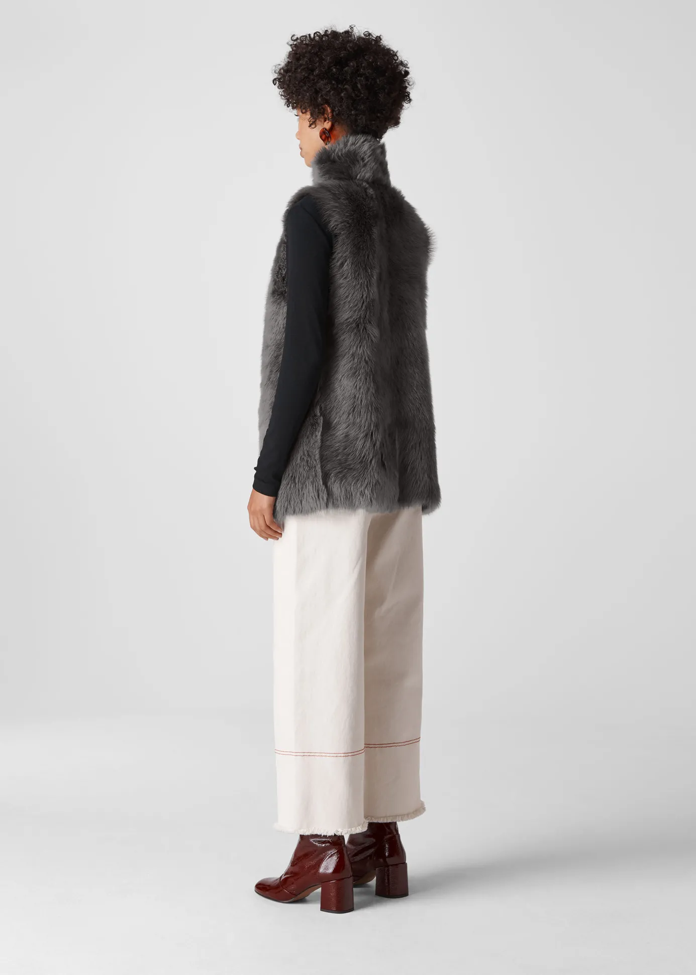 Grey Sheepskin Reversible Gilet