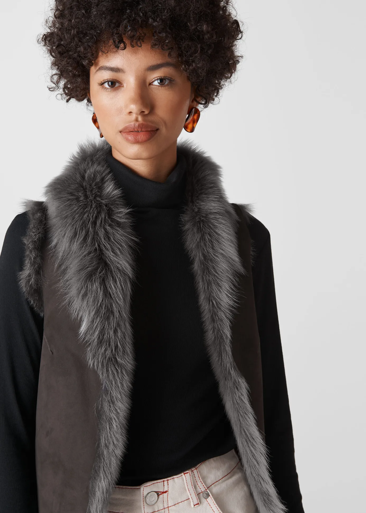 Grey Sheepskin Reversible Gilet