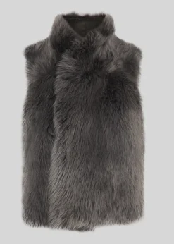 Grey Sheepskin Reversible Gilet