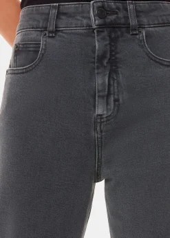 Grey Stretch Barrel Leg Jean