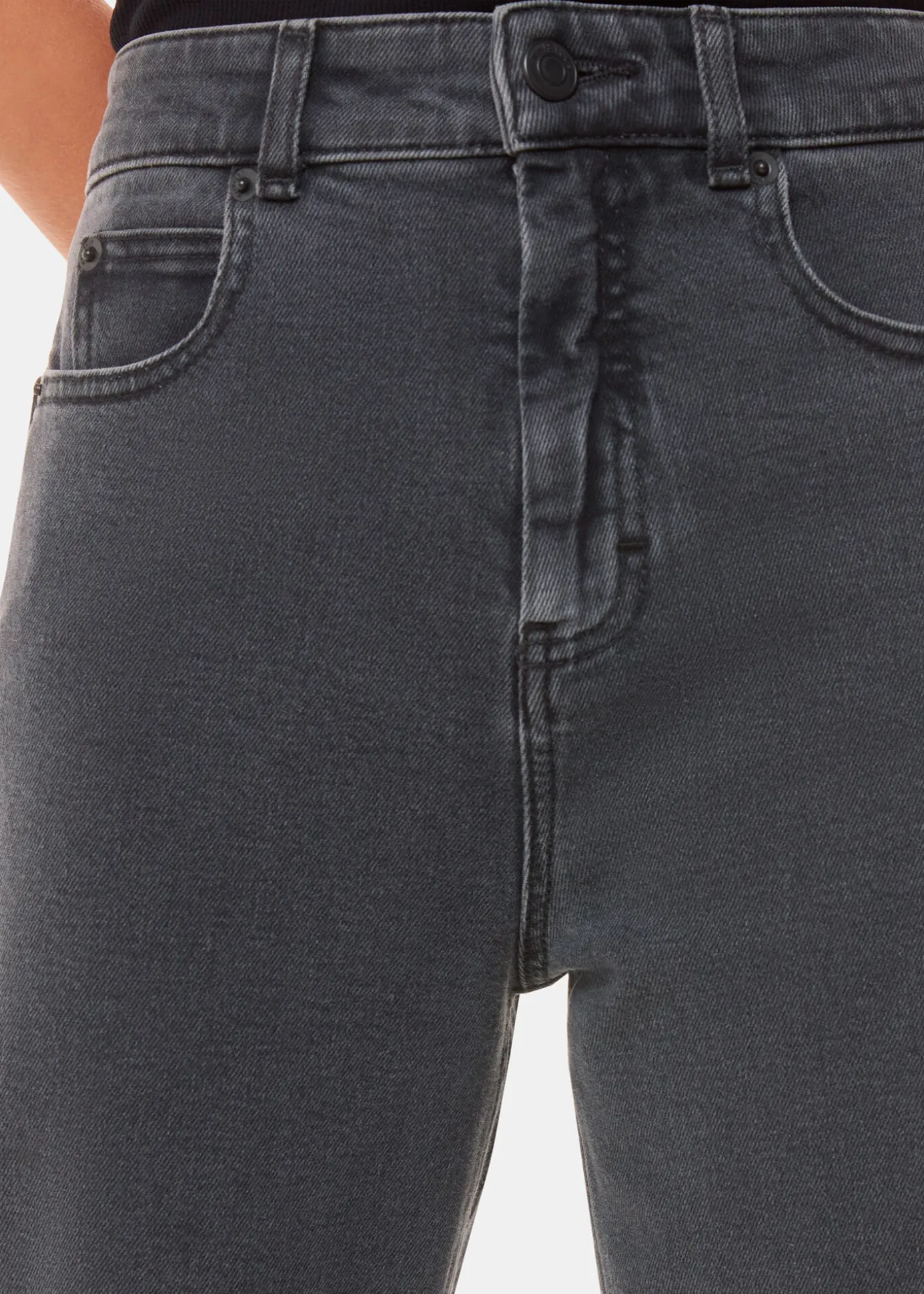 Grey Stretch Barrel Leg Jean