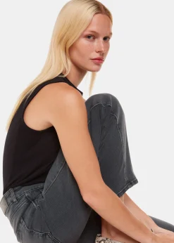 Grey Stretch Barrel Leg Jean