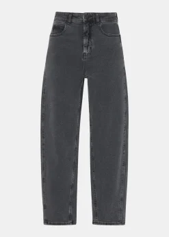 Grey Stretch Barrel Leg Jean