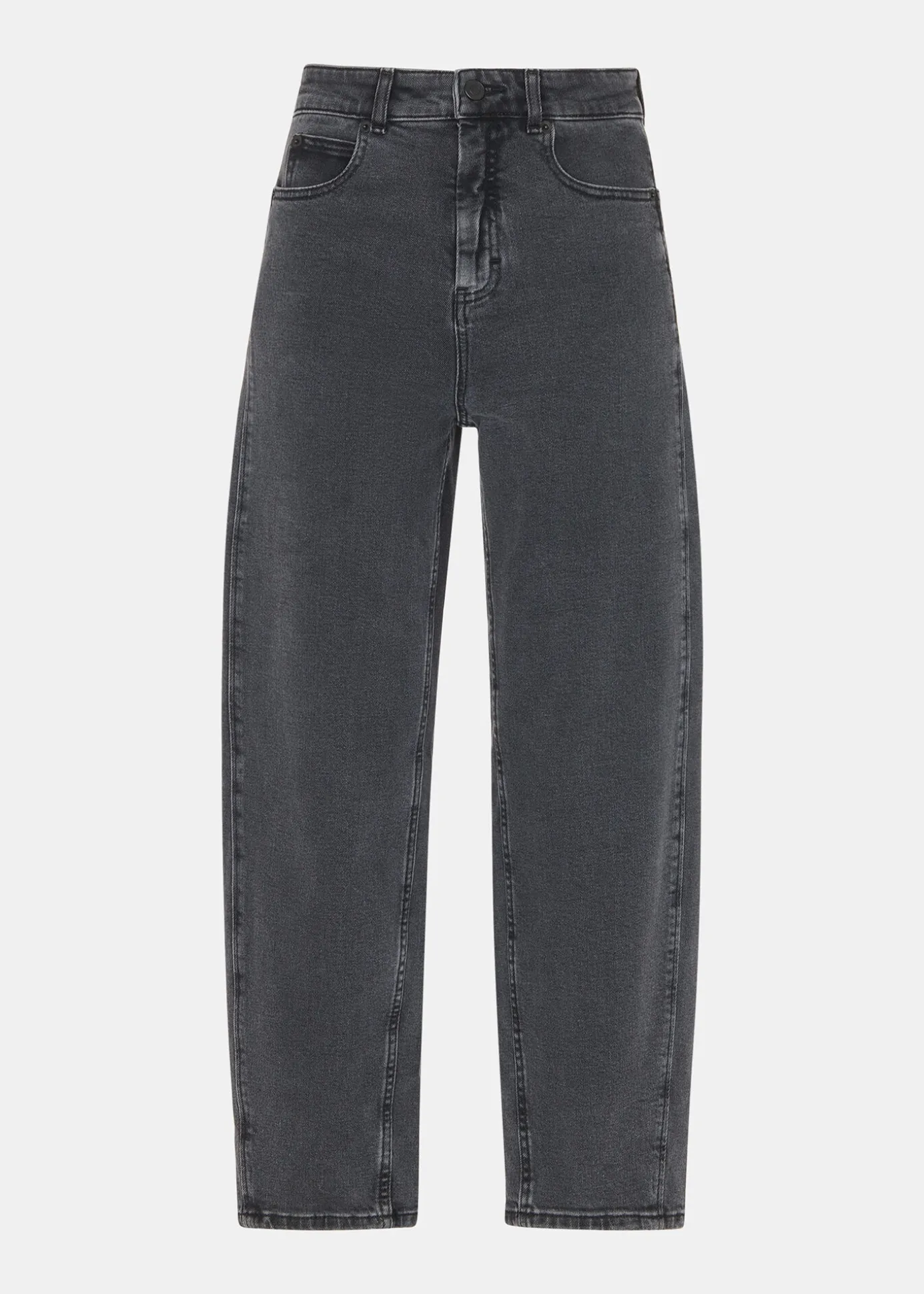 Grey Stretch Barrel Leg Jean