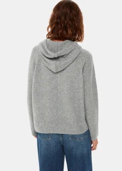 Grey Textured Hooded Sweater