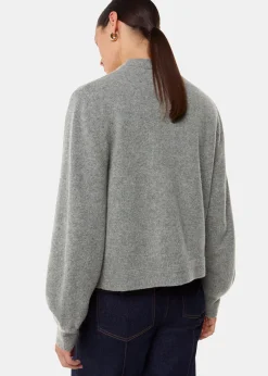 Grey Zip Front Bomber Knit