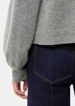 Grey Zip Front Bomber Knit