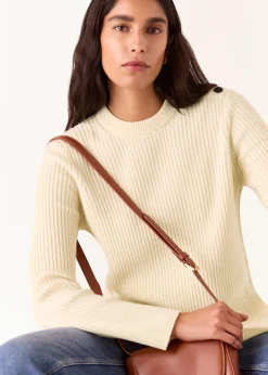 Ivory Button Detail Longline Knit