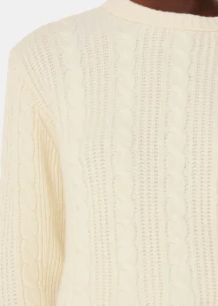 Ivory Cable Detail Crew Neck Knit