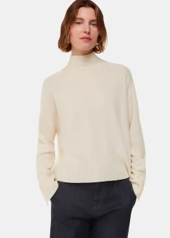 Ivory Cashmere Funnel Neck