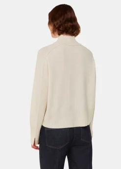 Ivory Cashmere Funnel Neck