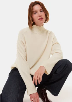 Ivory Cashmere Funnel Neck