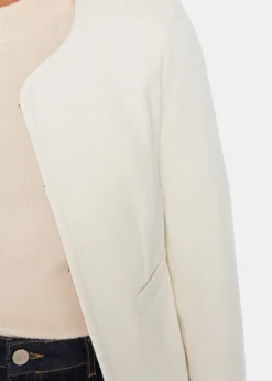 Ivory Collarless Jersey Jacket