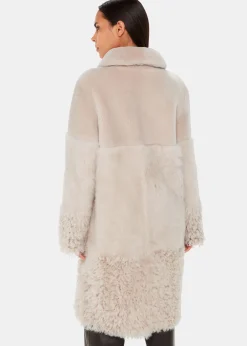 Ivory Cossma Shearling Longline Coat