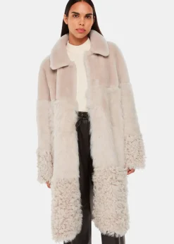 Ivory Cossma Shearling Longline Coat