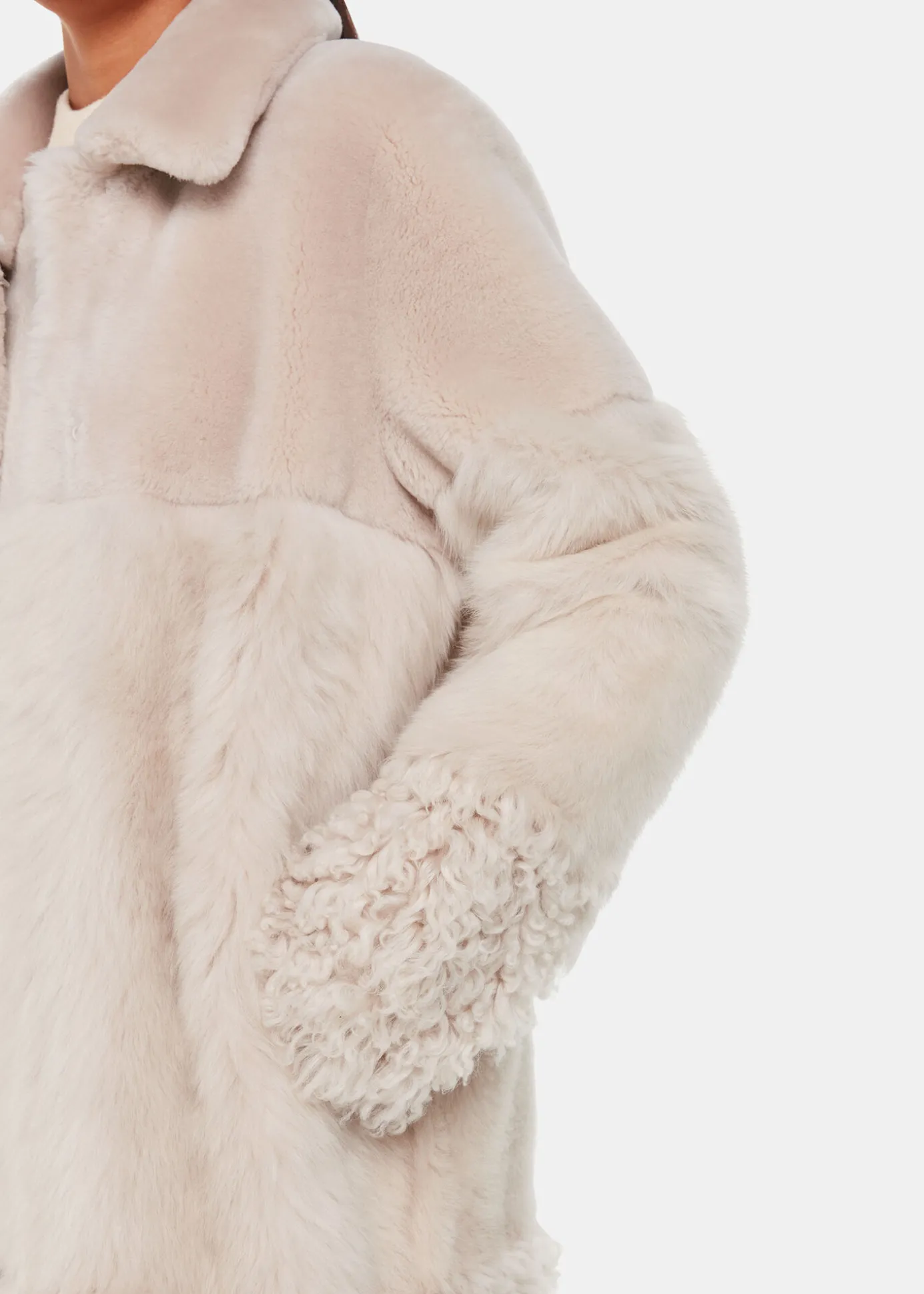 Ivory Cossma Shearling Longline Coat