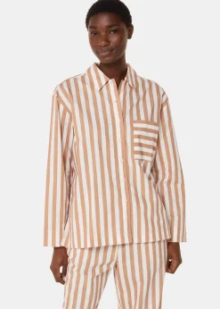 Ivory Cotton Stripe Pyjama Shirt
