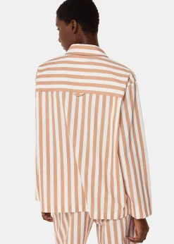 Ivory Cotton Stripe Pyjama Shirt